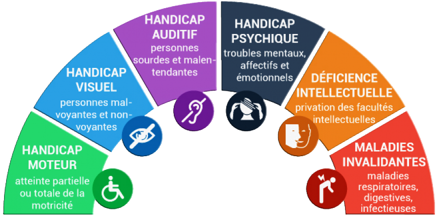 Frise des différents handicaps